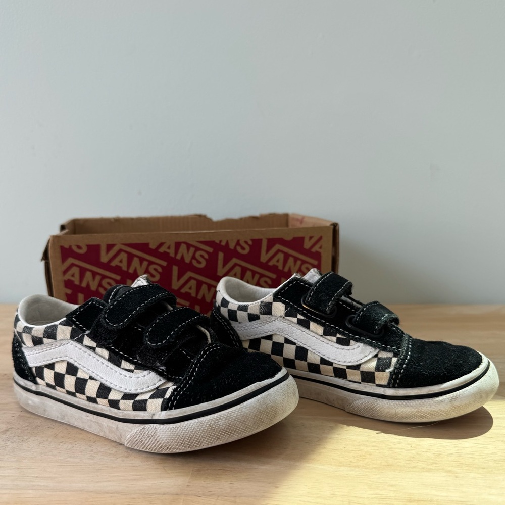 Vans Black and White Checkerboard Sneakers Toddler size 8.5